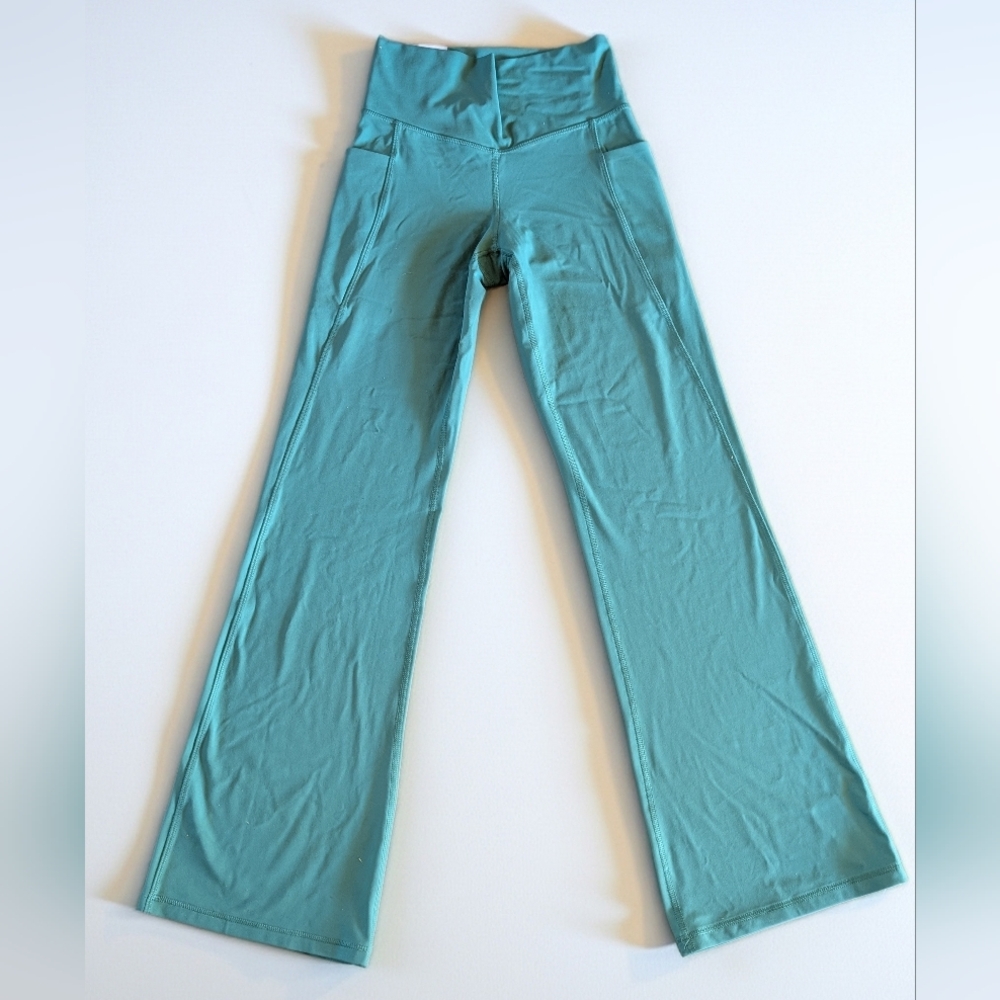 Member's Mark Everyday Flare Yoga Pant Women's XS Green 32" High-Rise UPF 50